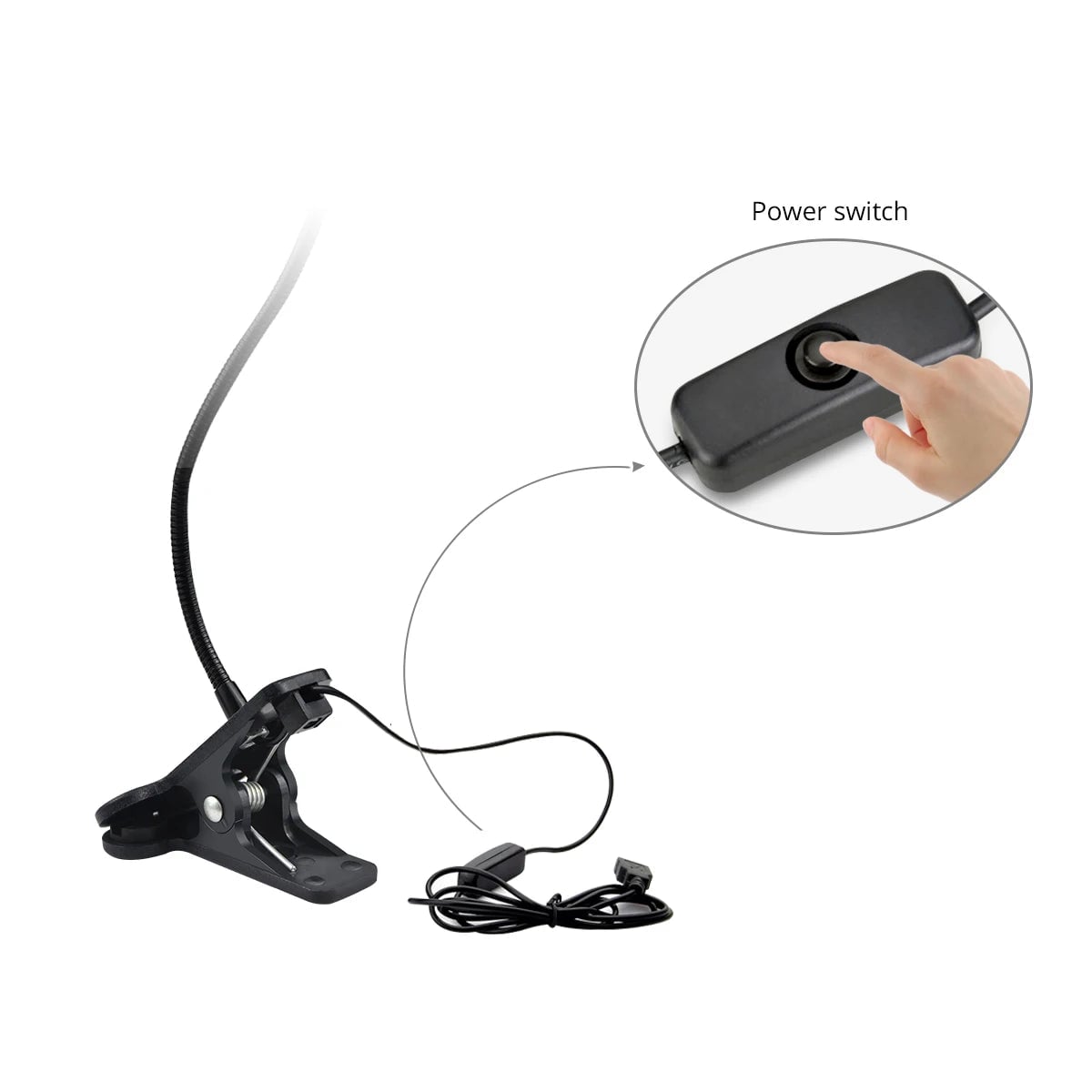 USB Flexible Table Lamp with Clip Holder - Reading Study Light
