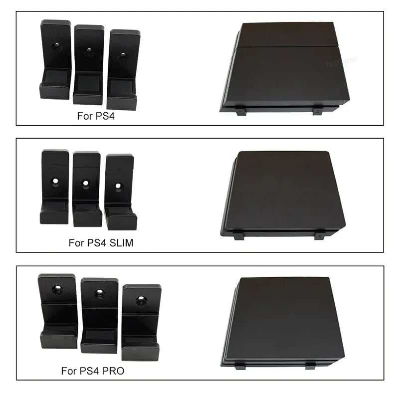 3PCS PS4 Wall Mount Bracket Set - Pro/Slim/Original Console Holder