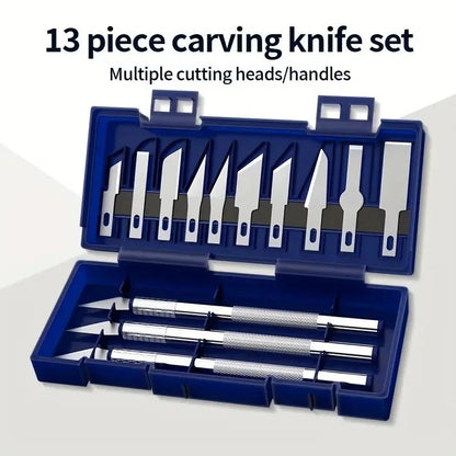 13pcs Metal Carving Knife Set Non-Slip Precision Art Cutting Tools