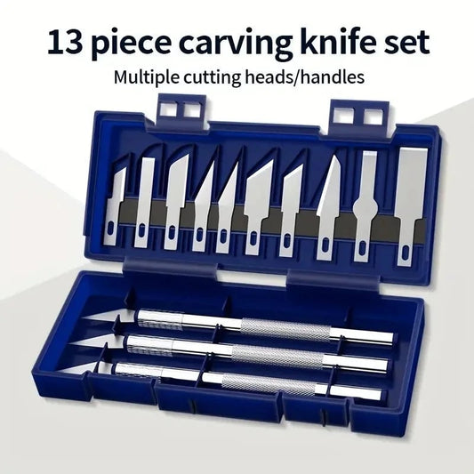 13pcs Metal Carving Knife Set Non-Slip Precision Art Cutting Tools