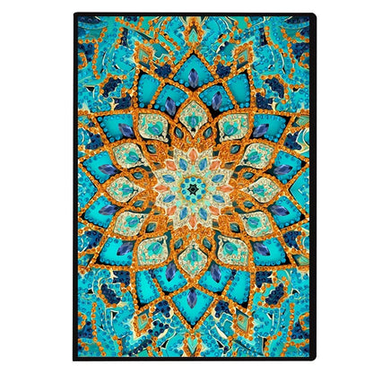 DIY Diamond Painting PU Leather Notebook - Mandala Flower Design Kit
