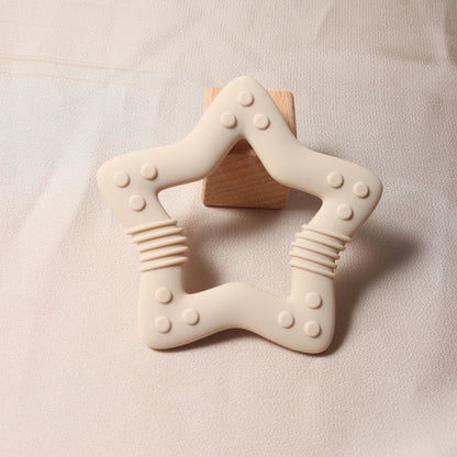 Food Grade Silicone Heart Star Teether - Baby Teething Toy 2024