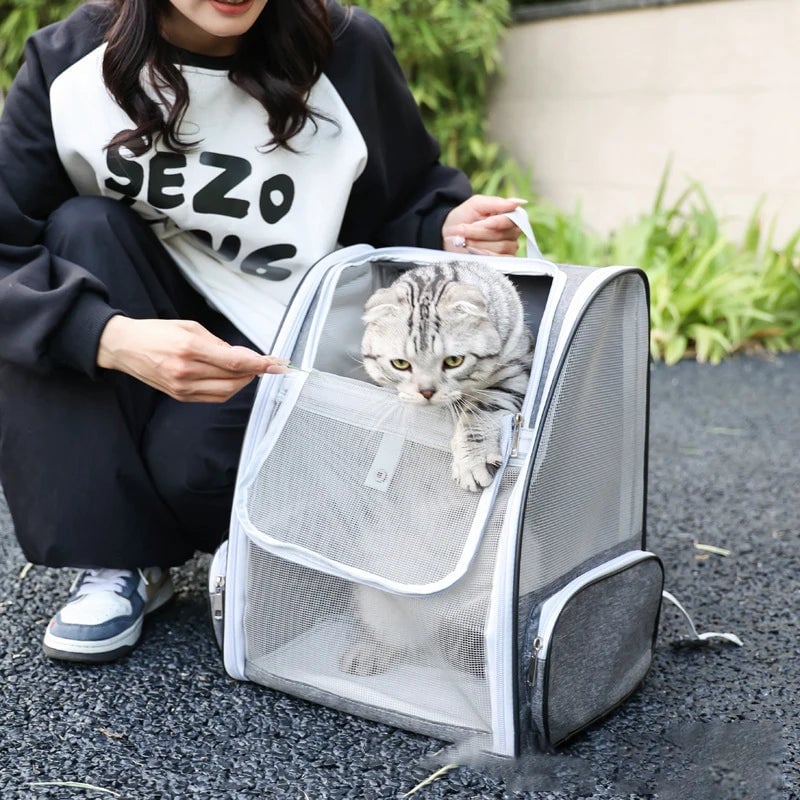Breathable Pet Carrier Backpack 6kg Capacity - Cats Small Dogs Travel