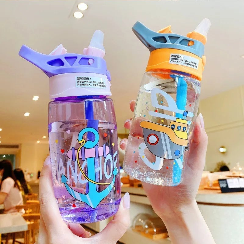 Plastic Straw Water Cup - Duckbill Spout Design for Kids & Adults