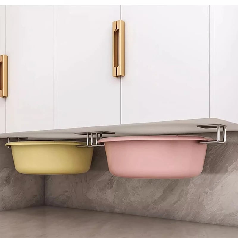 Wall Mounted Stainless Steel Kitchen Storage Rack - Pot Cover & Board
