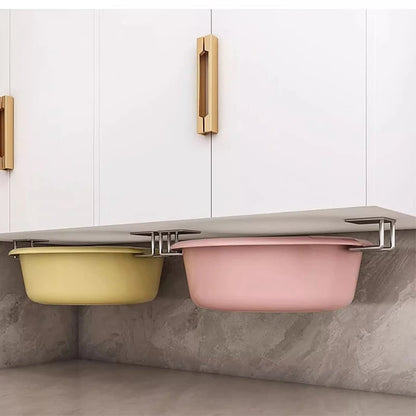 Wall Mounted Stainless Steel Kitchen Storage Rack - Pot Cover & Board