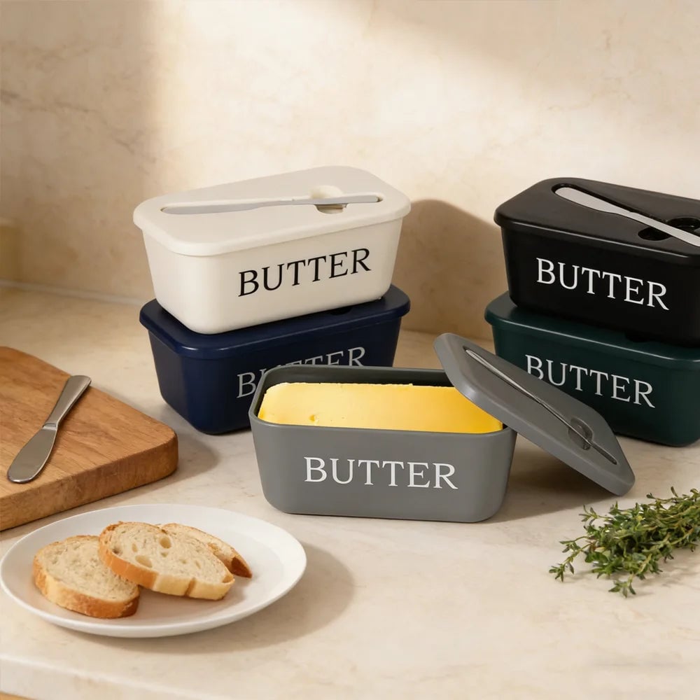 Large Capacity Butter Cheese Storage Box with Tools - Fridge Organizer