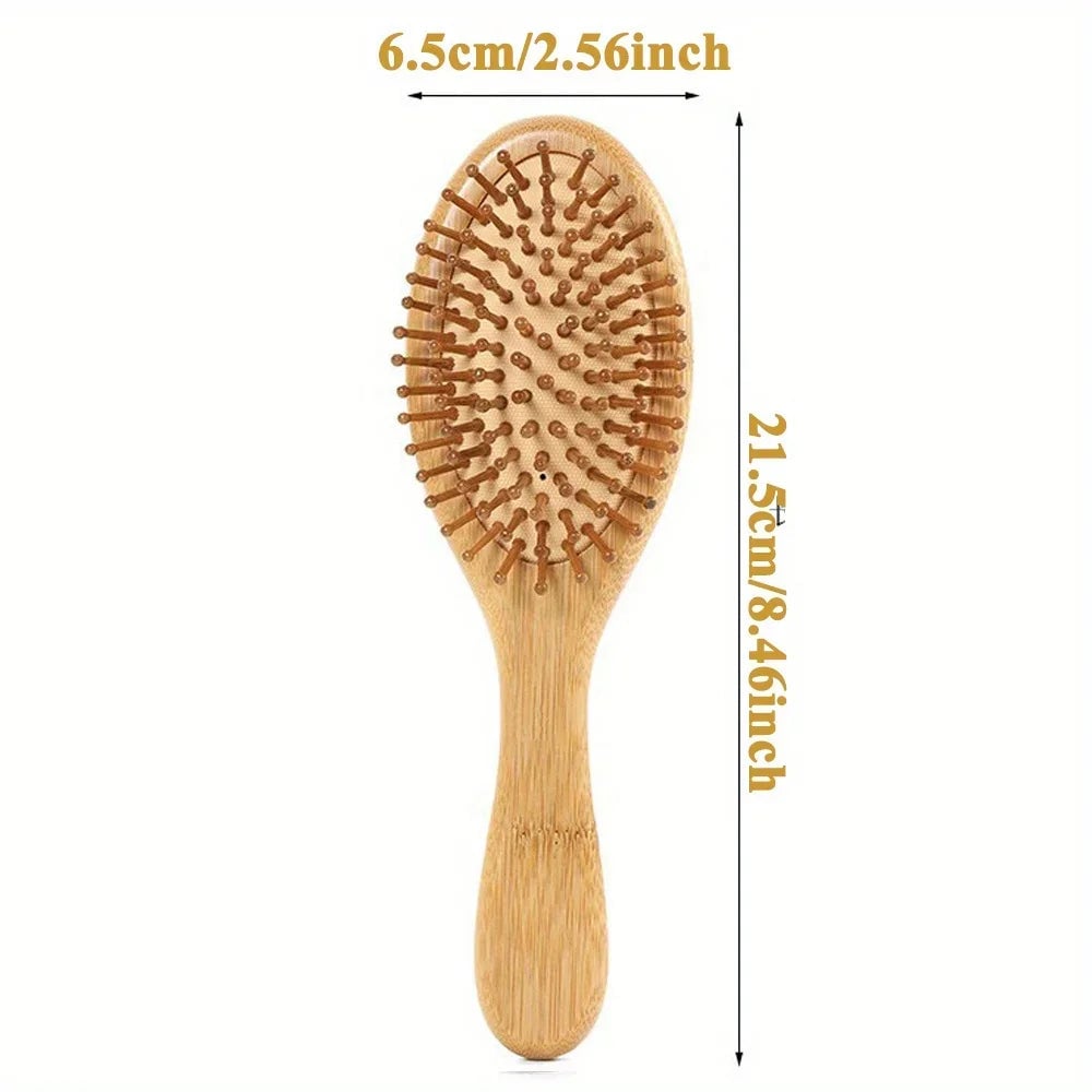 Natural Bamboo Paddle Comb Air Cushion Anti-Static Scalp Massage