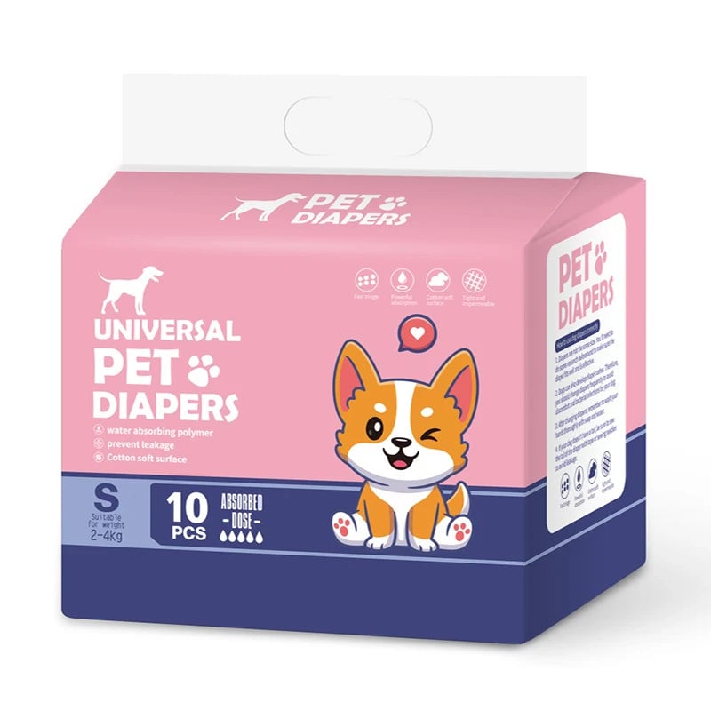 Disposable Pet Diapers 10/12PCs Breathable Absorbent for Dogs