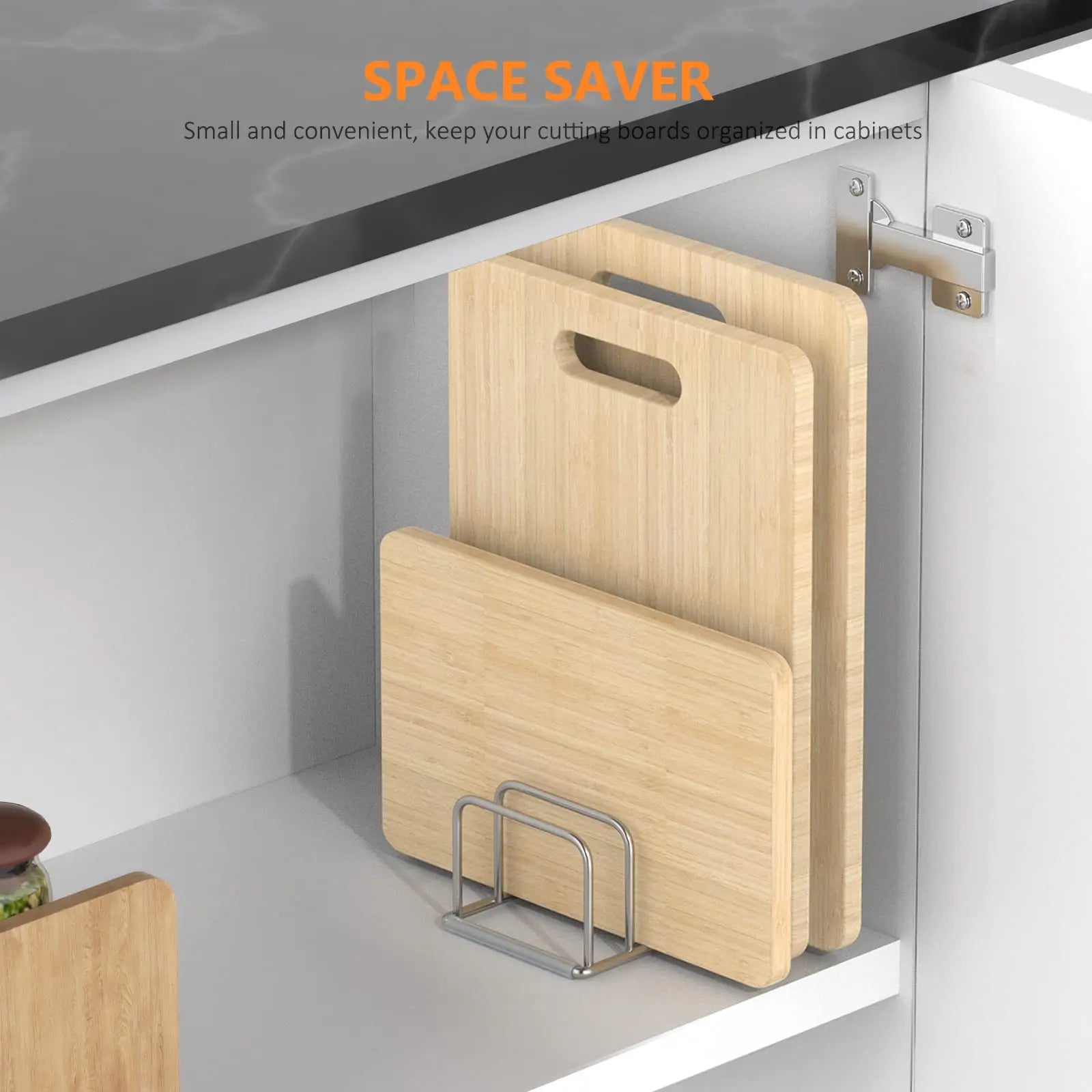 Steel Kitchen Cabinet Organizer 5-Slot Cookware Holder for Skillets