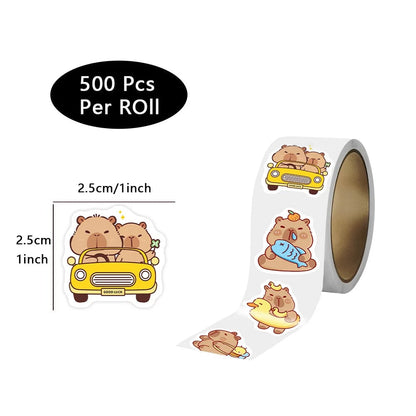 500PCS Capybara Stickers Pack - Waterproof Vinyl Decals Laptop Car
