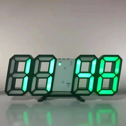 LED Digital Wall Clock with Alarm - Modern Electronic Table Display