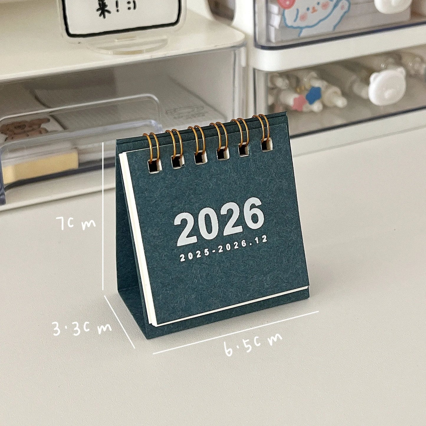 2026 Mini Spiral Desktop Calendar - Creative Office Stationery Decor
