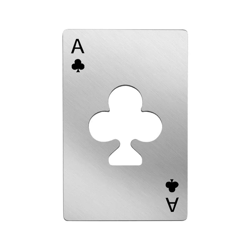 Stainless Steel Credit Card Bottle Opener - Spades Design