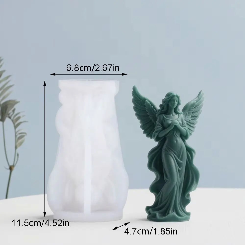 Wings Goddess Angel Silicone Candle Mould - Prayer Sculpture Resin Mold