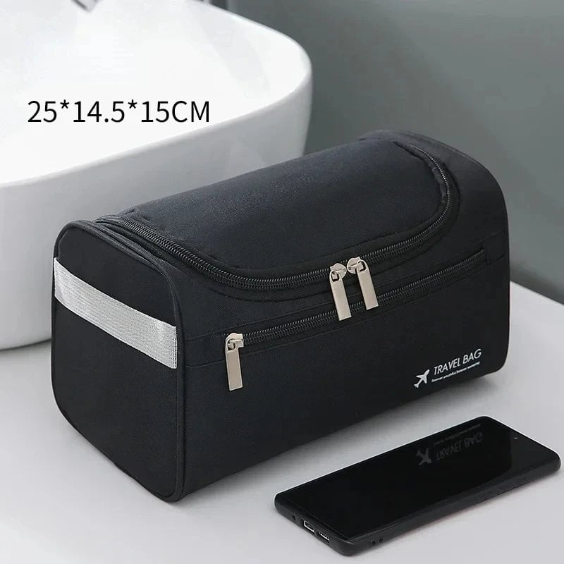 Large Hanging Leather Toiletry Bag - Travel Dopp Kit Men Women