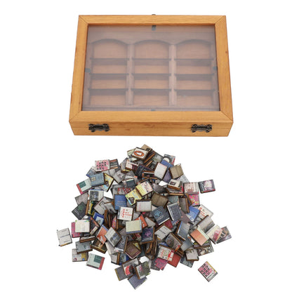 Miniature Wooden Bookshelf Display - Stress Relief Decorative Book Box