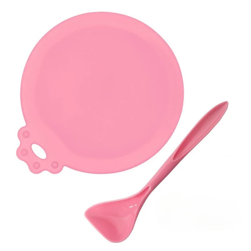 2pcs Reusable Silicone Pet Food Can Covers with Spoon for Dogs Cats