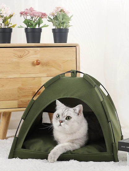 Foldable Pet Tent Bed - Enclosed Portable Dog Cat House Indoor