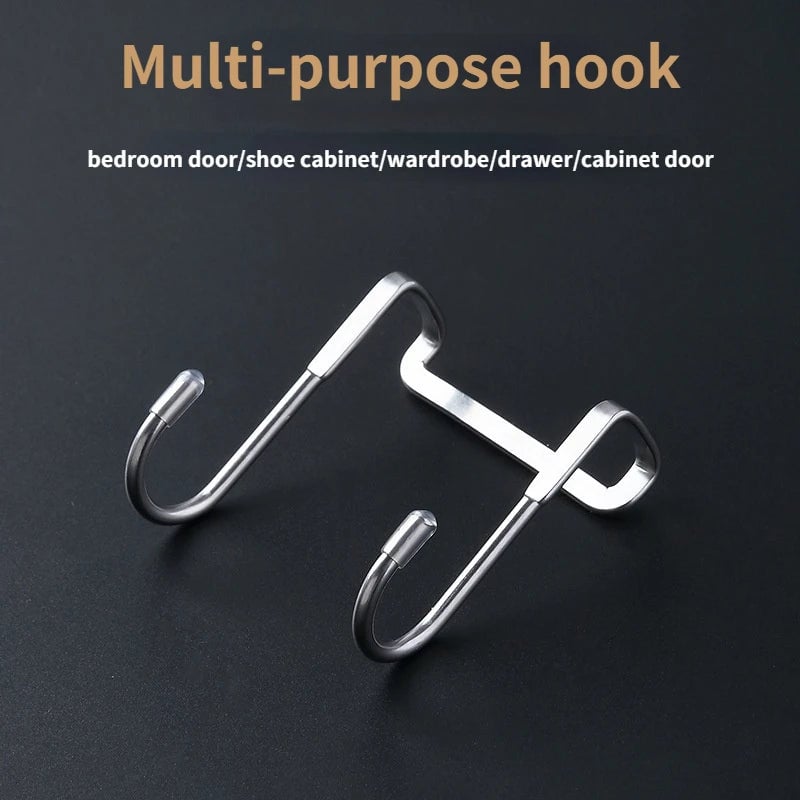 304 Stainless Steel S-Hook Door Hanger - No Drill Kitchen Towel