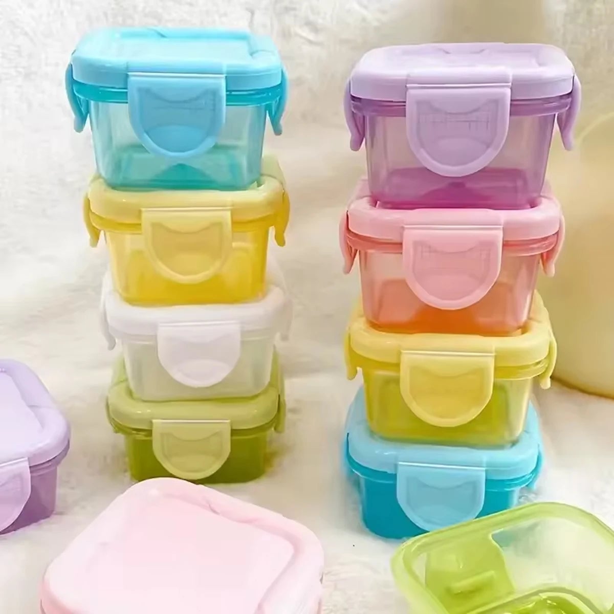 4Pcs Mini Airtight Food Storage Containers Leakproof Freezer Safe
