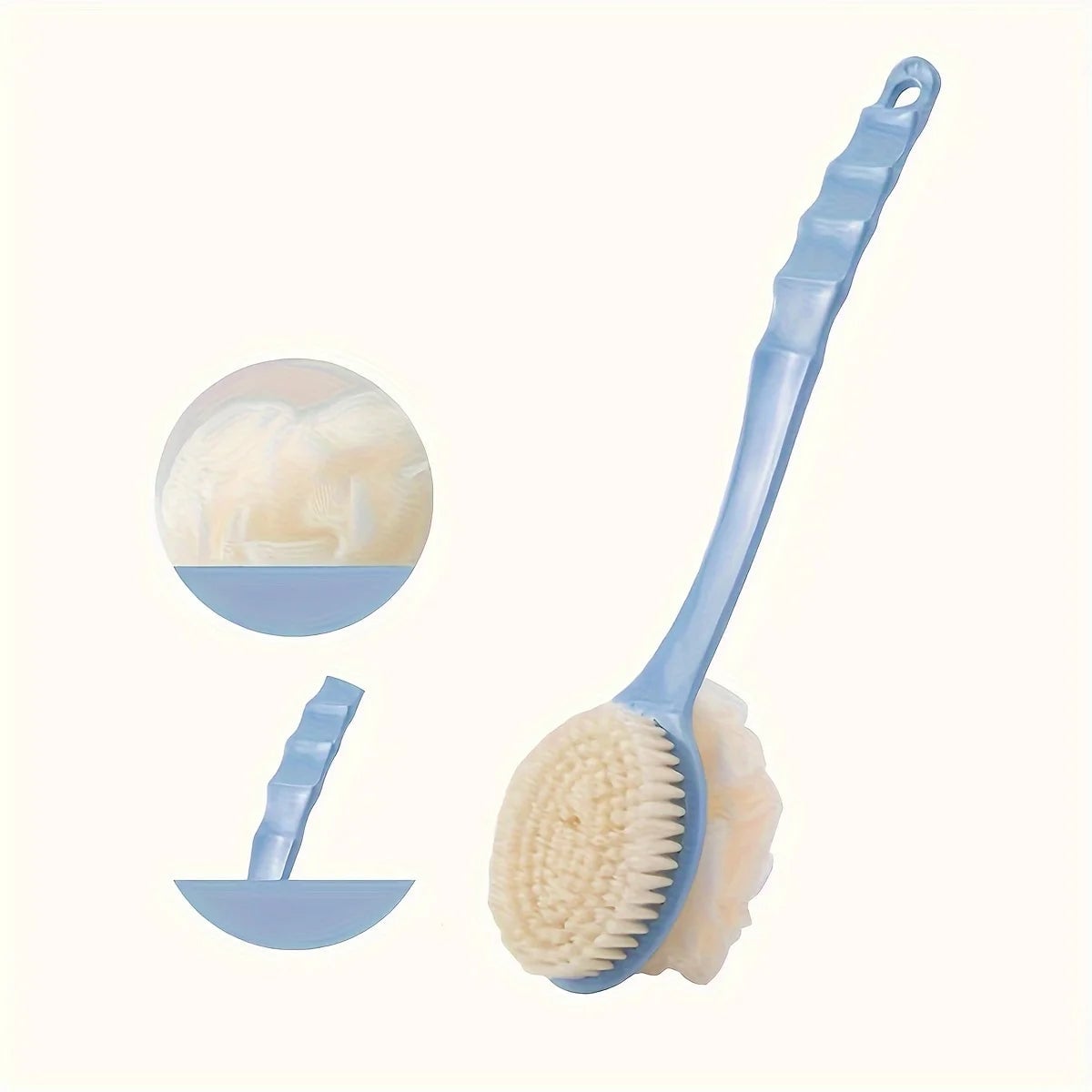 Long Handle Soft Body Scrubber - Exfoliating Bath Brush Massager