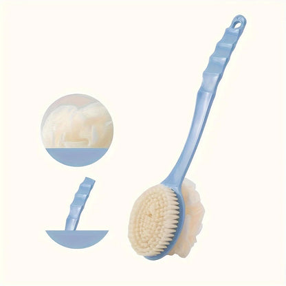 Long Handle Soft Body Scrubber - Exfoliating Bath Brush Massager