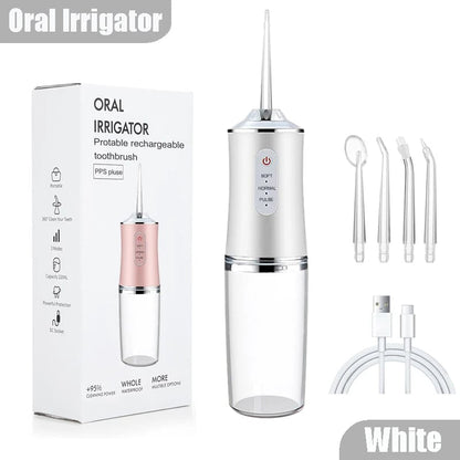 USB Rechargeable Water Flosser 220ml 3 Modes 4 Tips Portable Dental