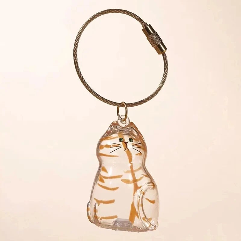 Cat Fur Memorial Resin Keepsake Capsule Keychain Pet Hair Pendant