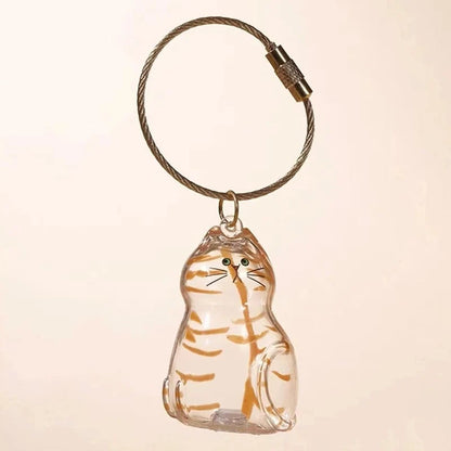 Cat Fur Memorial Resin Keepsake Capsule Keychain Pet Hair Pendant
