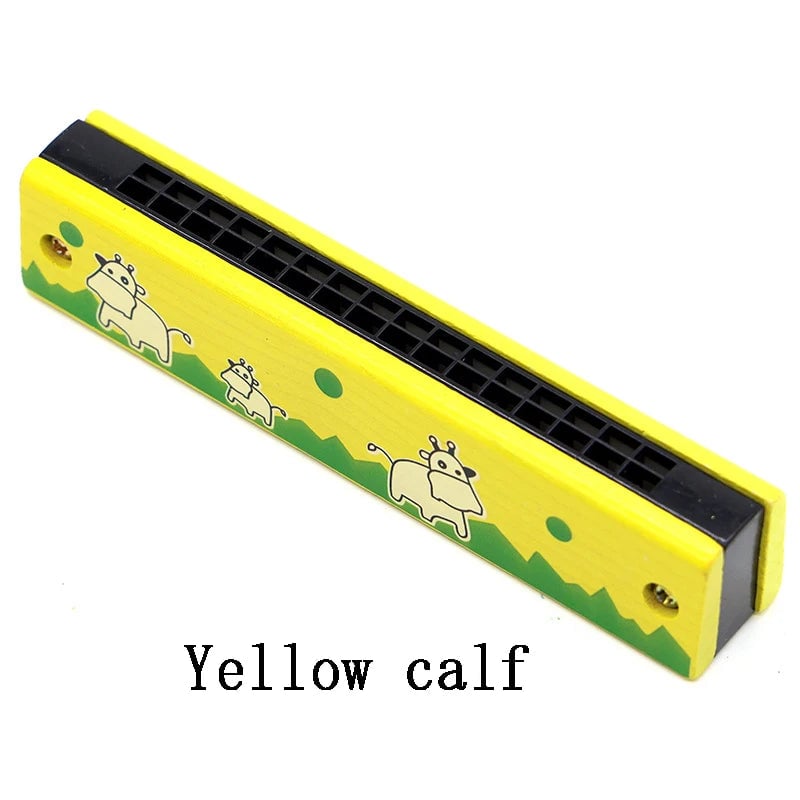 Wooden 10 Hole Harmonica Kids Educational Musical Instrument Toy