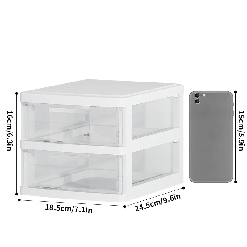 Clear Acrylic Drawer Organizer 2/3/4-Tier Storage Box Space-Saving