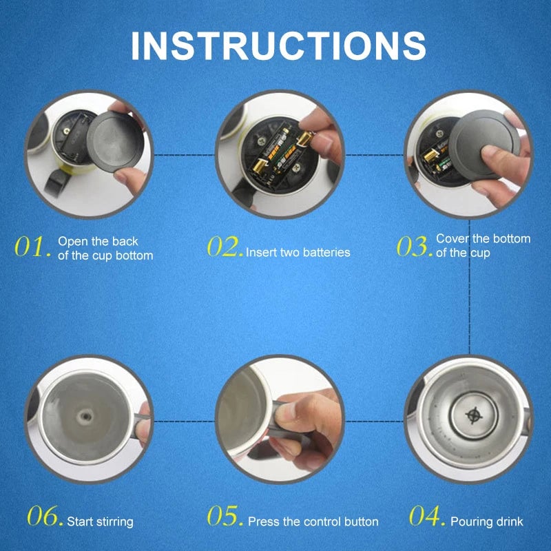450ml Stainless Steel Automatic Stirring Electric Mixing Cup Thermal