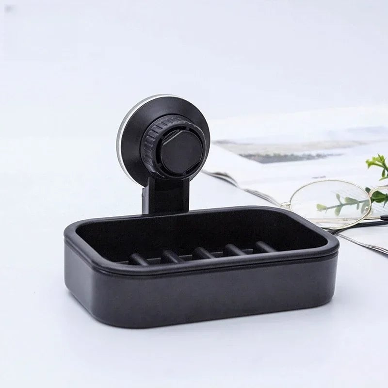 Suction Cup Soap Holder Box - Waterproof Bathroom Storage Tray