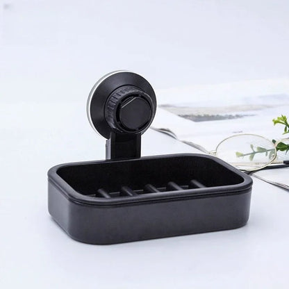 Suction Cup Soap Holder Box - Waterproof Bathroom Storage Tray