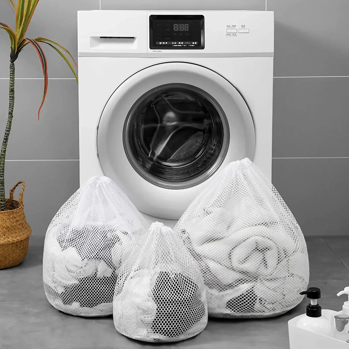 Large Capacity Drawstring Mesh Laundry Bag - 4 Sizes Available