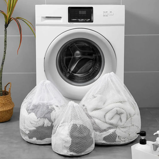 Large Capacity Drawstring Mesh Laundry Bag - 4 Sizes Available
