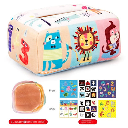 Baby Montessori Magic Tissue Box - Educational Sensory Busy Board