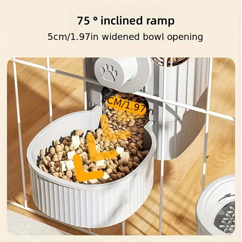 1.2L Automatic Pet Feeder Hanging Bowl for Small Dogs Cats Rabbits
