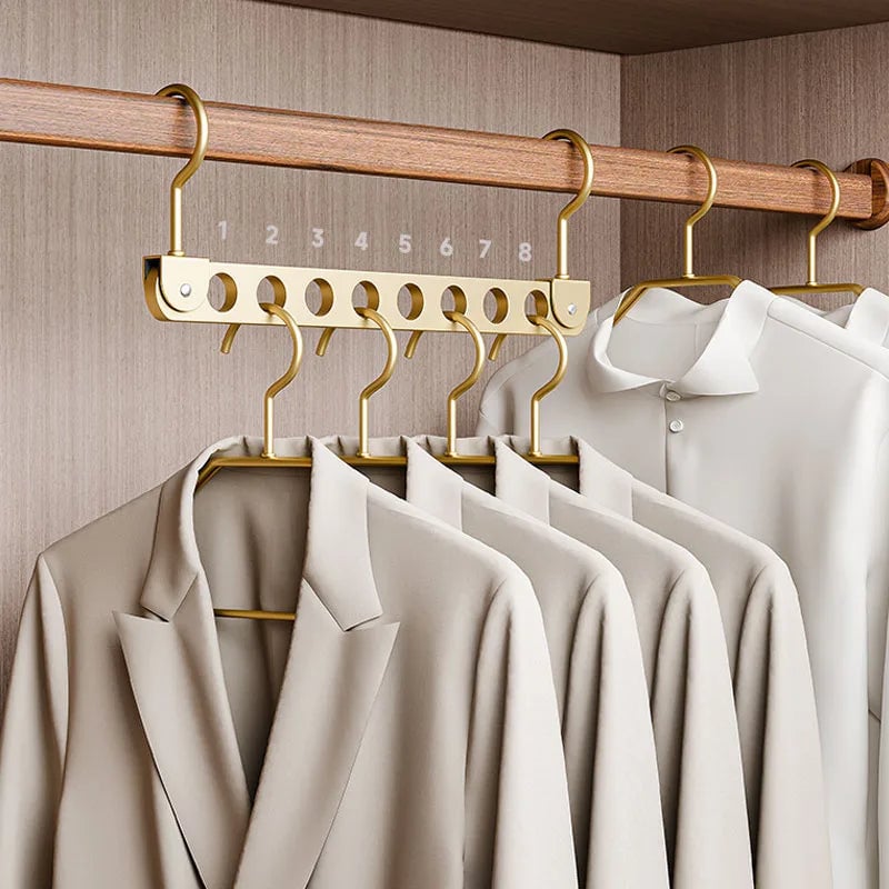 Foldable Rotatable Metal Hanger Storage Rack 6/8 Holes Organizer