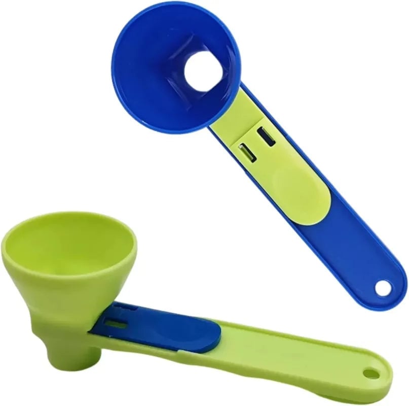 2-in-1 Measuring Scoop Funnel Set - Coffee Protein Flour Kitchen Tool