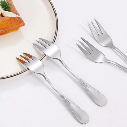 6-Piece Stainless Steel Fruit Dessert Forks Small Cutlery Set