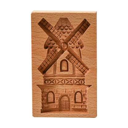Wooden Cookie Cutter Baking Mold Press Stamps Gingerbread DIY Tool