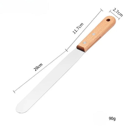 Stainless Steel Spatula with Wooden Handle - Teppanyaki Scraper