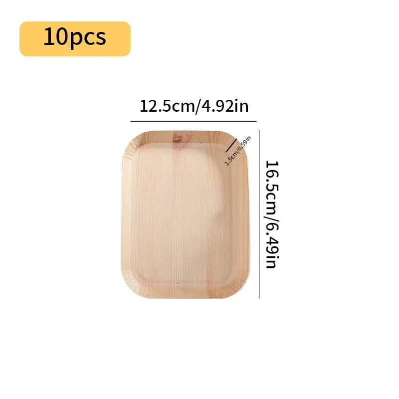 10PCS Wood Grain Disposable Dessert Plates - Party & Outdoor Dishes