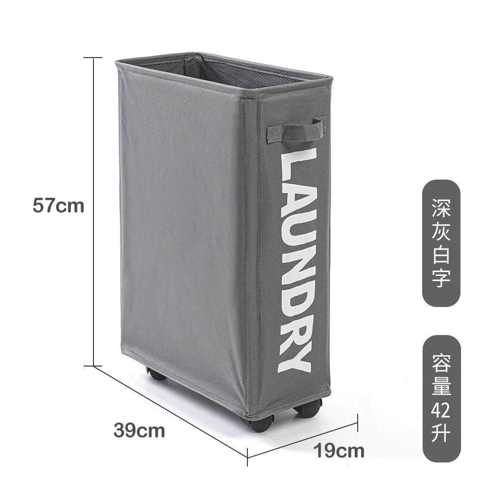 Large Wheeled Laundry Basket - Foldable Waterproof Storage Bag