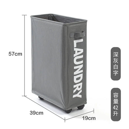 Large Wheeled Laundry Basket - Foldable Waterproof Storage Bag