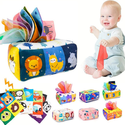 Baby Montessori Magic Tissue Box - Educational Sensory Busy Board