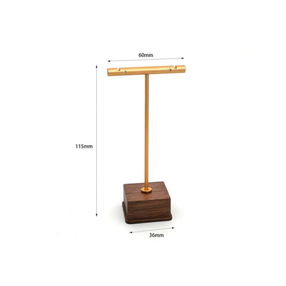 Copper Wood Jewelry Display Stand - Necklace Earrings Organizer