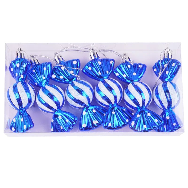 Christmas Tree Decorations Set - Snowmen, Faceless Santa, Houses